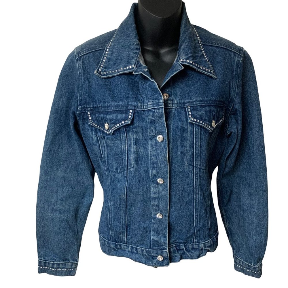 Christine Alexander Swarvoski Crystal Embellished‎ Denim Jacket